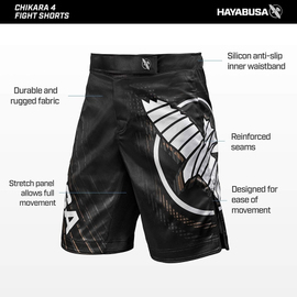 Шорти Hayabusa Chikara 4 Fight Shorts - Black, Фото № 4