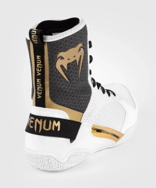 Боксерки Venum Elite Boxing Shoes White Black Gold, Фото № 7