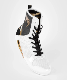 Боксерки Venum Elite Boxing Shoes White Black Gold, Фото № 2