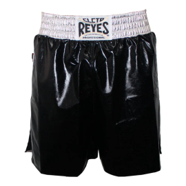 Cleto Reyes Boxing Trunks Silver Skin Lycra Black