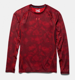 Компрессионная футболка Under Armour Printed Long Sleeve Compression Shirt Red, Фото № 4