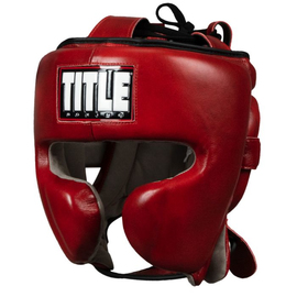 Шолом Title Blood Red Leather Sparring Headgear
