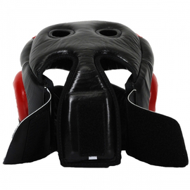 Боксерский шлем Fairtex HG13 Extra Vision Head Guard Black Red, Фото № 3