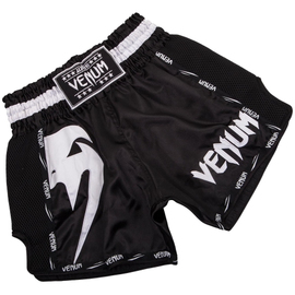 Шорти для тайсього боксу Venum Giant Muay Thai Shorts Black White, Фото № 4