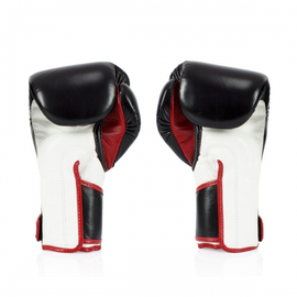 Боксерські рукавиці Fairtex BGV6 Angular Sparring Boxing Gloves Black White Red, Фото № 4