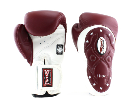 Боксерские перчатки Twins Velcro Extra Design BGVL6-MK White Maroon