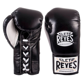 Бойові боксерські рукавиці Cleto Reyes Official Leather Fight Gloves Black