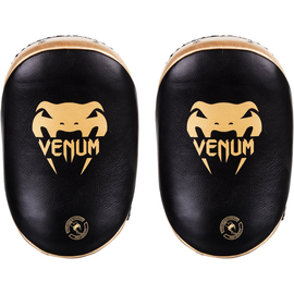 Тай-пади Venum Kick Pads Leather Black Gold