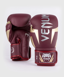 Venum Elite Boxing Gloves - Burgundy Gold