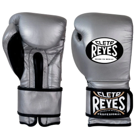 Боксерские перчатки Cleto Reyes Leather Contact Closure Gloves Silver