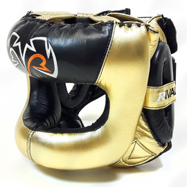 Боксерский шлем с бампером Rival Guerrero Facesaver Headgear Gold