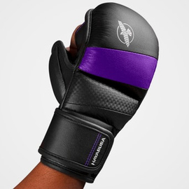 Гибридные перчатки для MMA Hayabusa T3 7oz Hybrid Gloves - Black Purple, Фото № 5