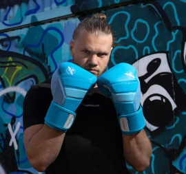 Боксерські рукавиці Hayabusa T3 Neon Boxing Gloves Blue, Фото № 2