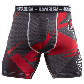 Компрессионные шорты Hayabusa Metaru 47 Silver Compression Shorts Red, Фото № 3