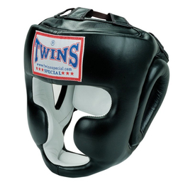 Боксерський шолом Twins Full Face Head Gear Premium Leather Elastic Straps
