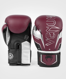 Venum Elite Evo Boxing Gloves - Burgundy Silver