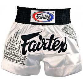 Шорти для тайського боксу Fairtex Superstition White Muaythai Shorts
