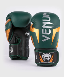 Venum Elite Boxing Gloves - Green Bronze Silver