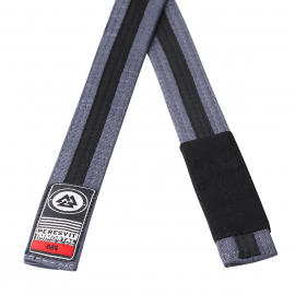 Детский пояс для кимоно Peresvit BJJ Belt Kids Grey Black Stripe, Фото № 2