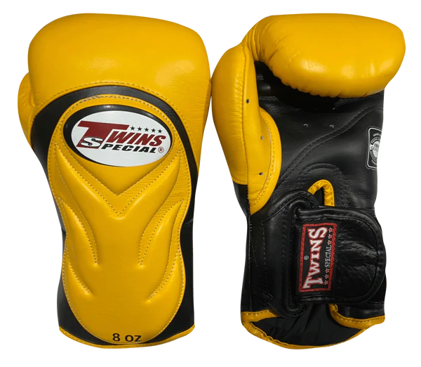 Боксерские перчатки Twins Velcro Extra Design BGVL6 Black Yellow