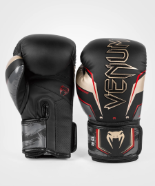 Venum Elite Evo Boxing Gloves - Black Gold Red