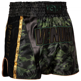 Шорти для тайського боксу Venum Full Cam Muay Thai Shorts Forest Camo Black