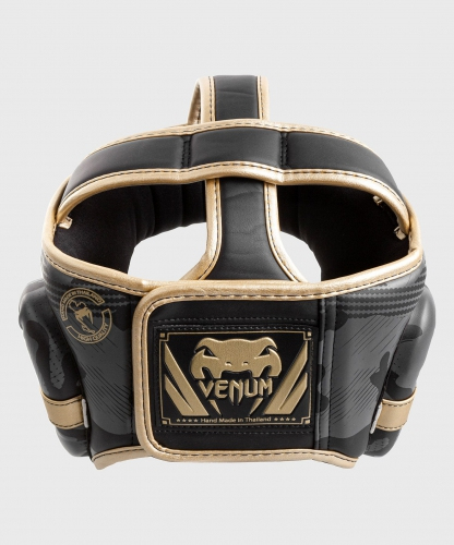 Шлем Venum Elite Headgear Dark Camo Gold цена