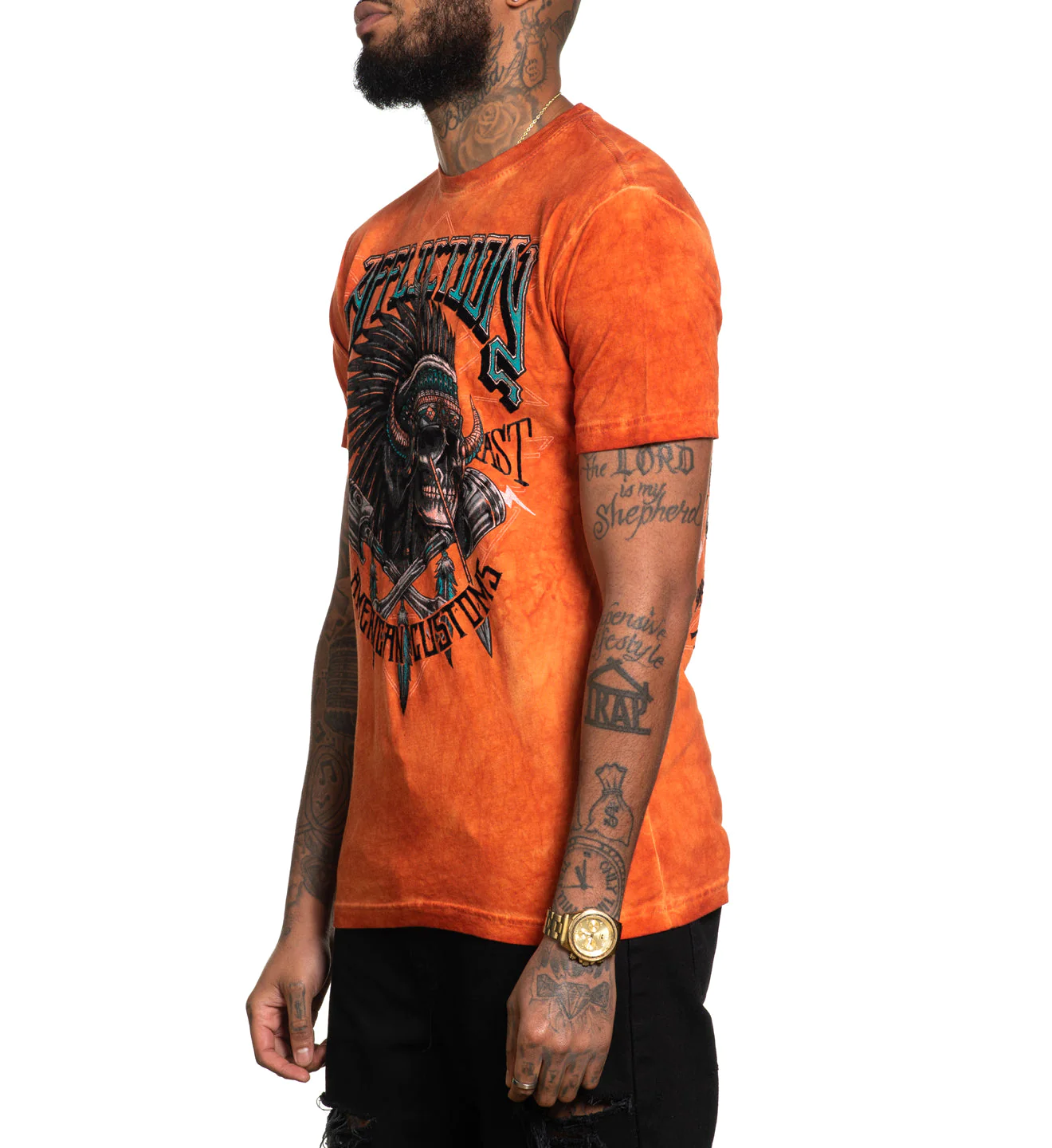 Affliction Native Grind Koi Oil Stain T-shirt photo