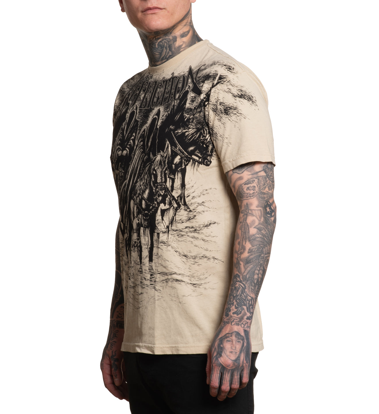 Футболка Affliction Black Night Tee Sand фото