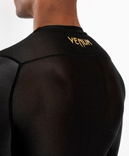 Venum G-Fit Long Sleeves Rashguard Black Gold size