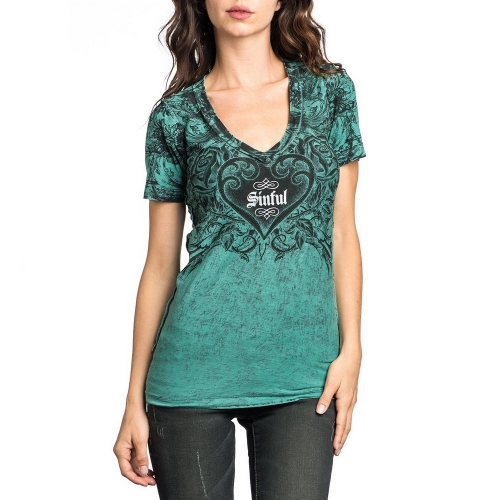 Двусторонняя футболка Sinful By Affliction Fruitful V-neck Tee ціна