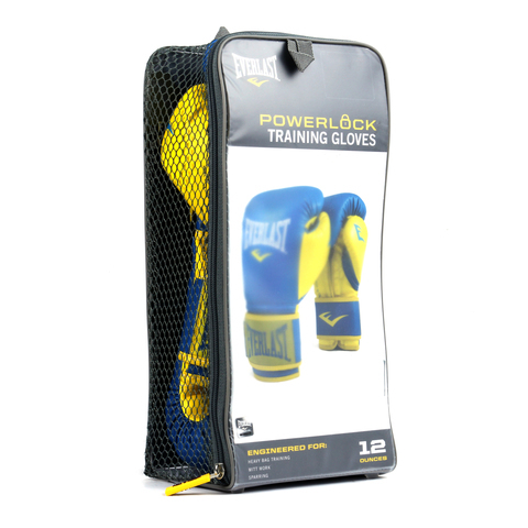 Boxing gloves Everlast Powerlock Training Gloves Blue Yellow buy