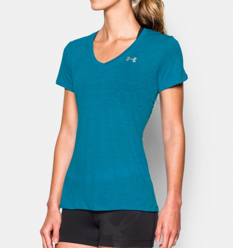 Under Armour Womens Slub V-Neck Aqua Blue T-shirt buy
