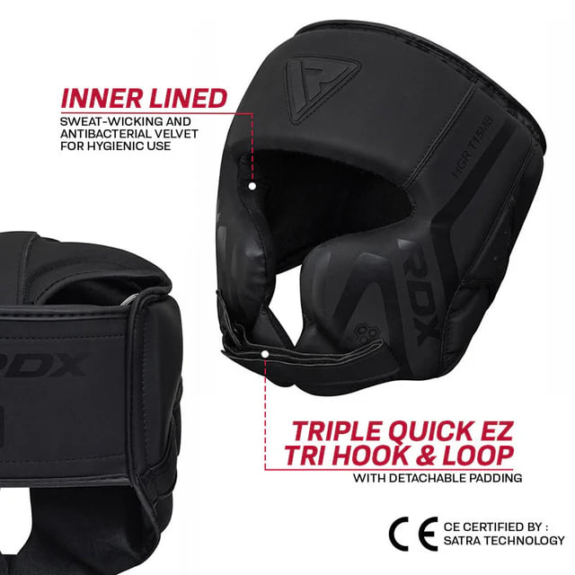 Шолом RDX T15 Noir Cheek Protector Head Guard Black фото