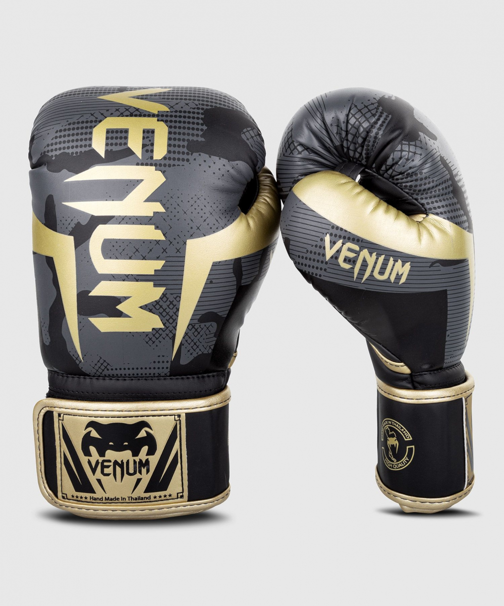 Боксерські рукавиці Venum Elite Dark Camo Gold