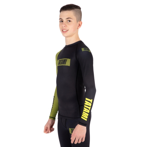 Childrens rash guard Tatami Kids Essential 3.0 Long Sleeve Rash Guard Black Yellow price