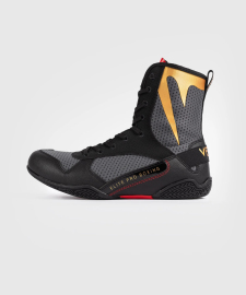 Боксерки Venum Elite Boxing Shoes Storm Grey Gold  купити