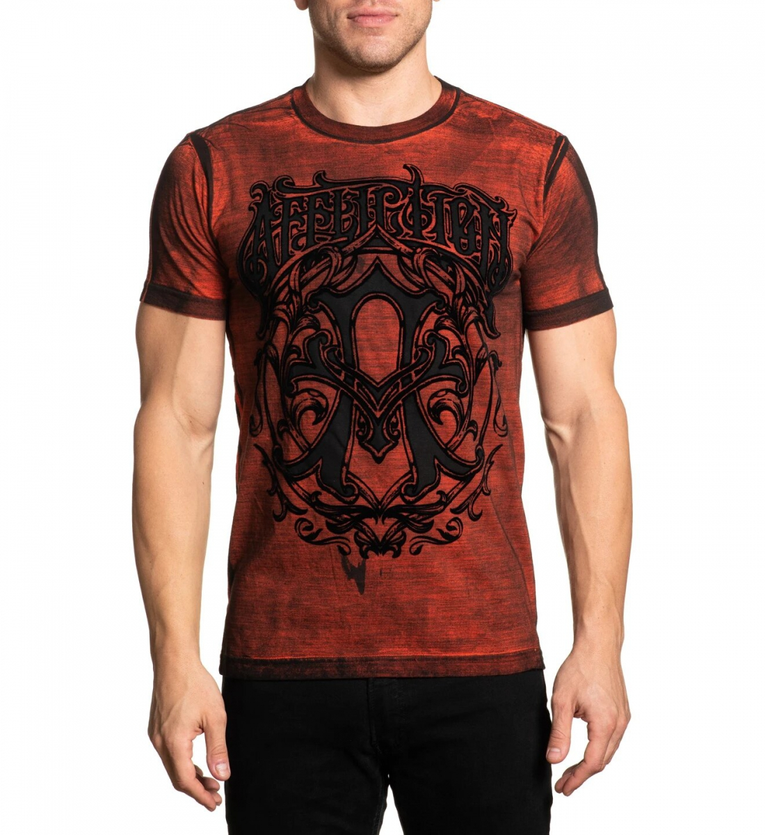Футболка Affliction Iconic Steel SS Tee Indian Red