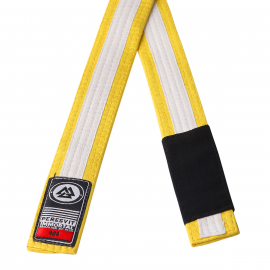 Детский пояс для кимоно Peresvit BJJ Belt Kids Yellow White Stripe, Фото № 2