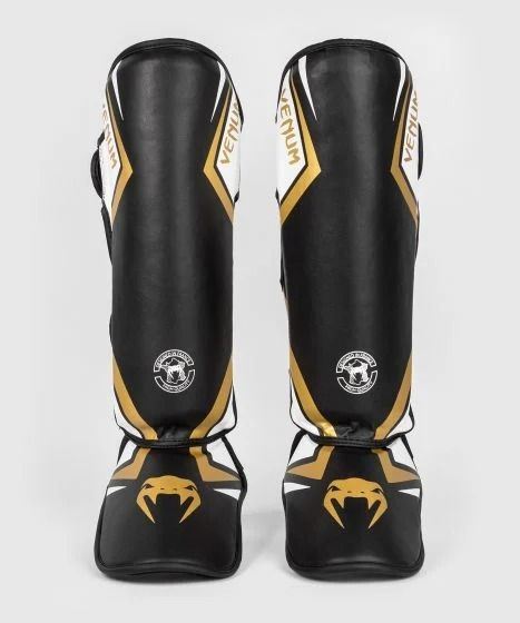 Venum Contender 2.0 Shin Guards Black White Gold leg protection buy