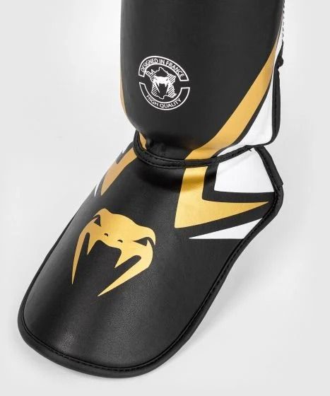 Venum Contender 2.0 Shin Guards Black White Gold leg protection photo