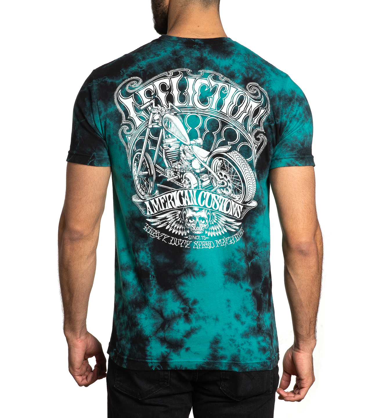 Футболка Affliction Long Road A24543 Teal Lightning Wash купить