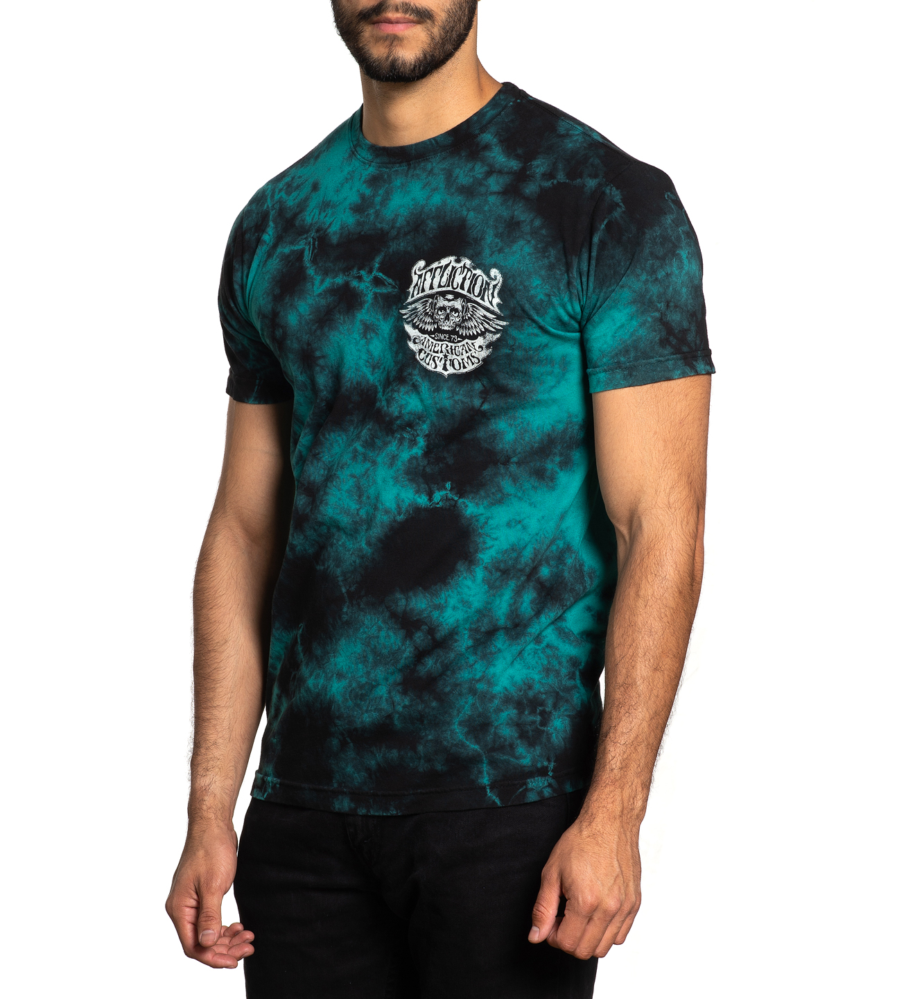 Футболка Affliction Long Road A24543 Teal Lightning Wash цена