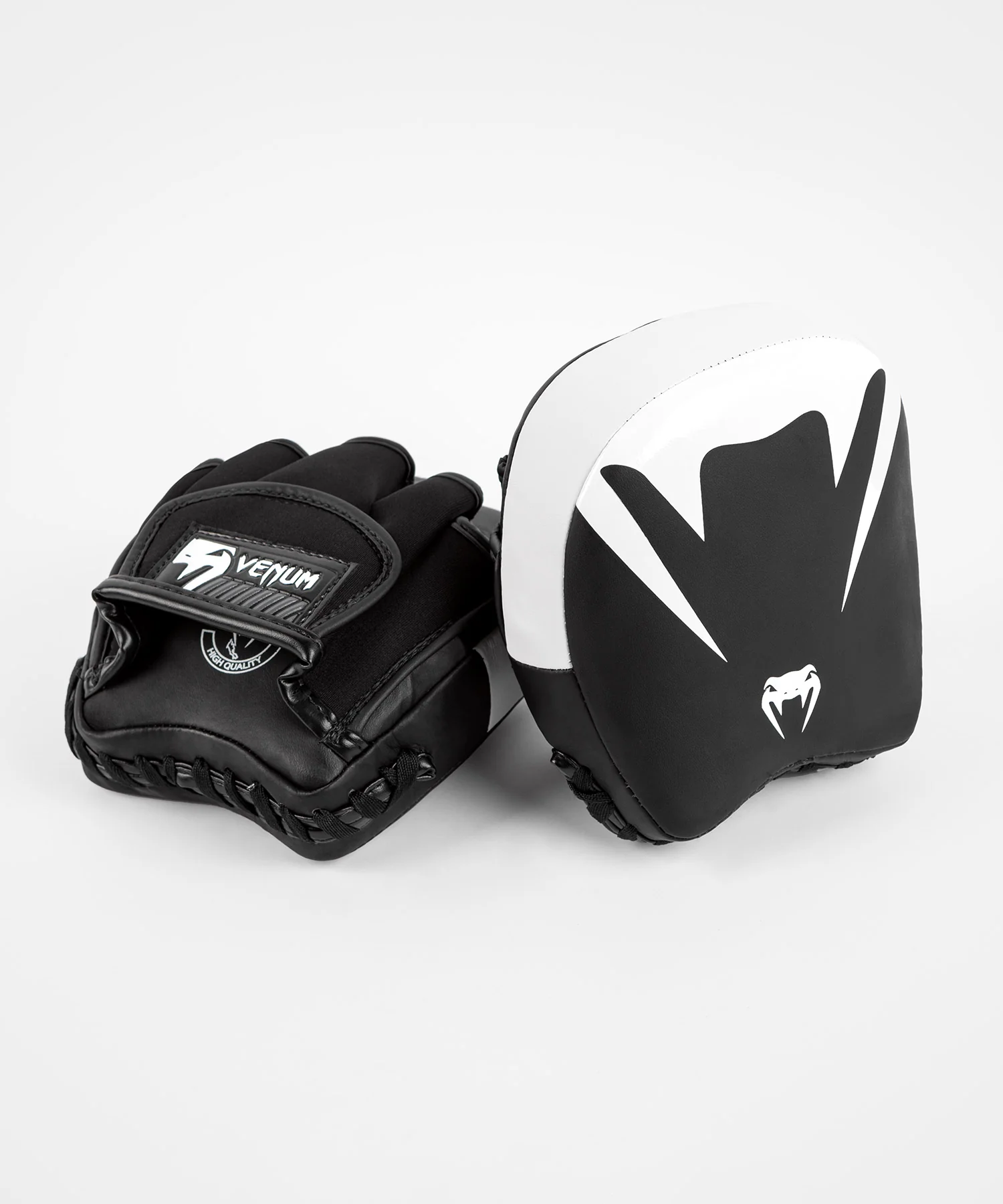 Venum Elite Thick Coaching Mitts Leather Mini Black White buy