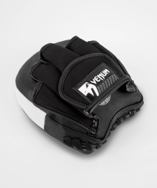 Лапы Venum Elite Thick Coaching Mitts Leather Mini Black White, Фото № 4