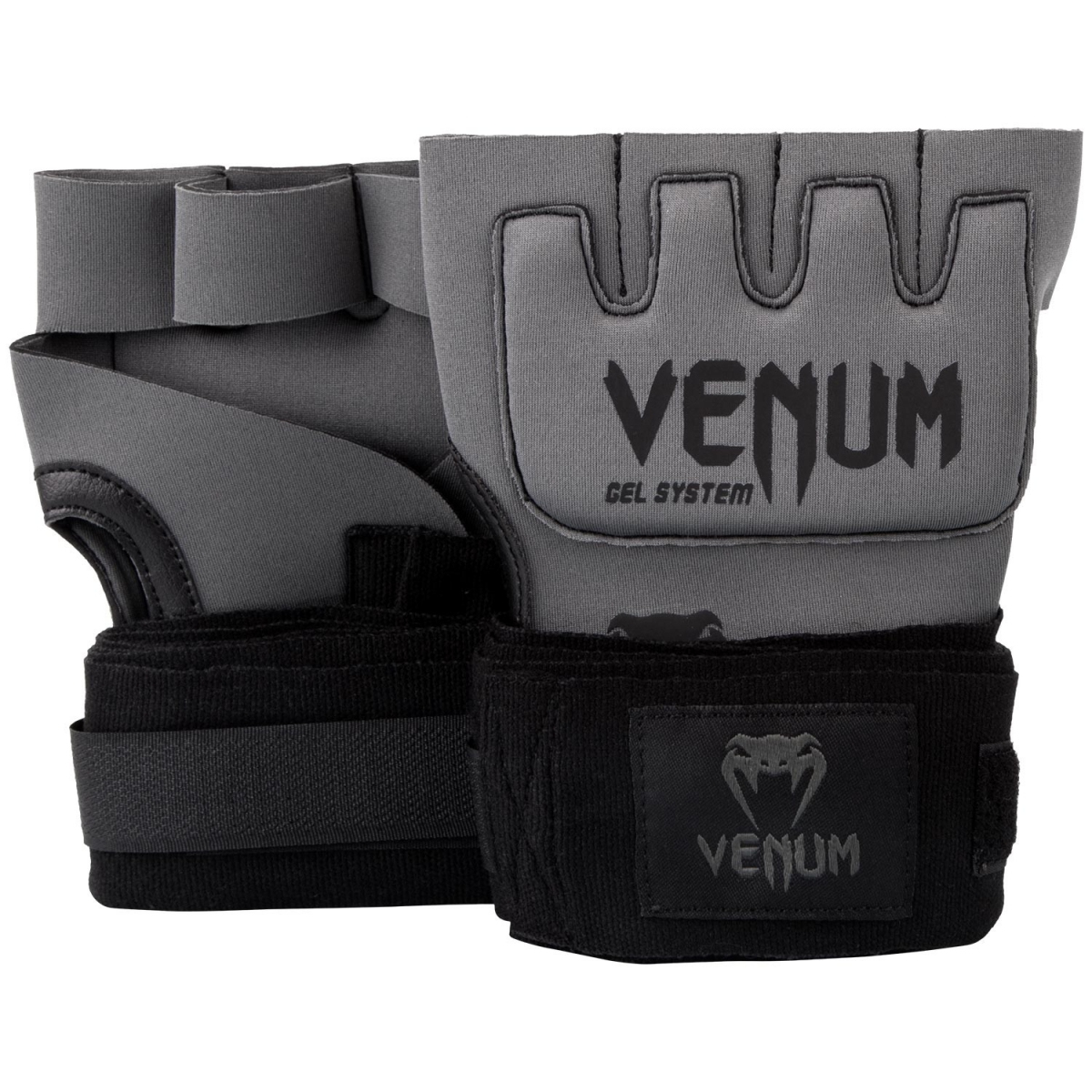 Накладки гелевые бинты Venum Gel Kontact Glove Wraps Grey Black