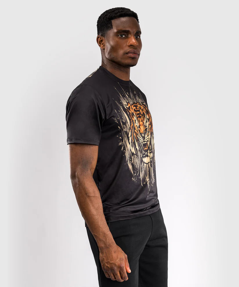 Футболка Venum Tiger Mens Dry Tech T-Shirt Black Neon Orange цена