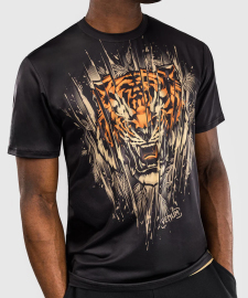Футболка Venum Tiger Mens Dry Tech T-Shirt Black Neon Orange купити
