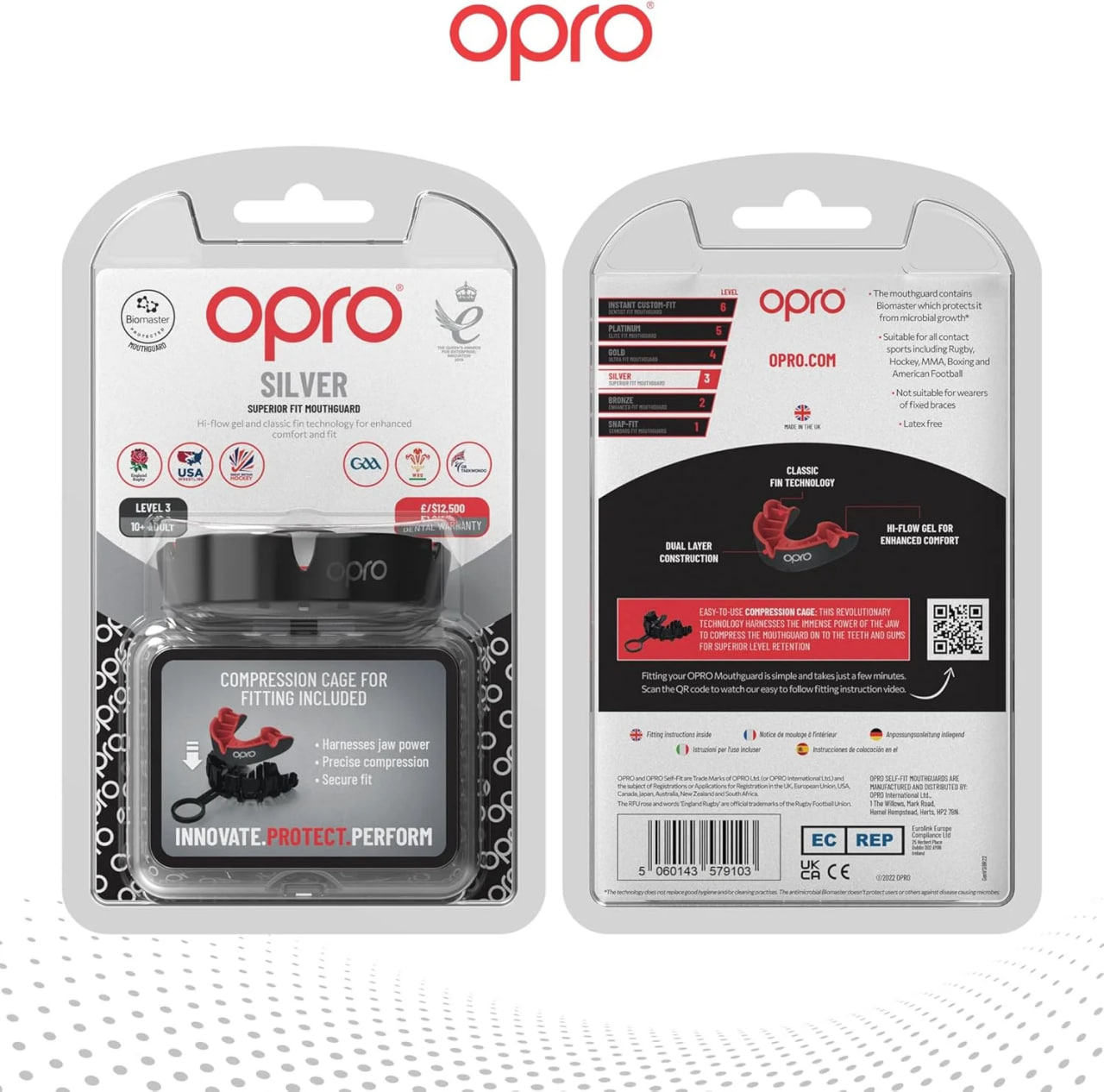 OPRO GEN5 Silver Level Black Red photo