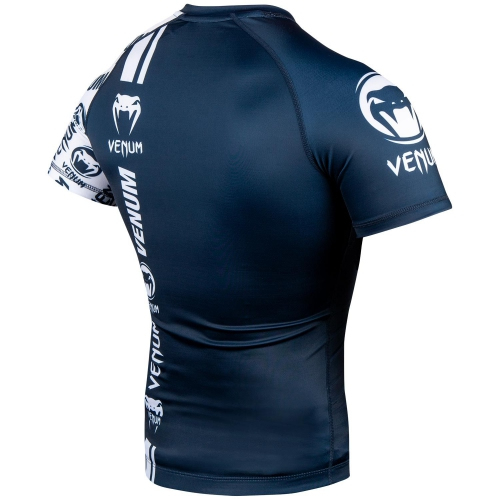 Рашгард Venum Logos Short Sleeves Rashguard Navy Blue White фото